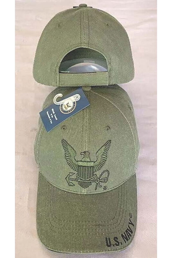 United States US Navy Cap Hat Olive Drab Military Embroidered Adjustable