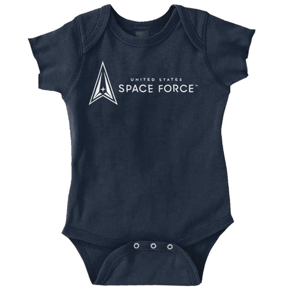 United States USSF Space Force Logo Romper Boys or Girls Infant Baby Brisco Brands 12M