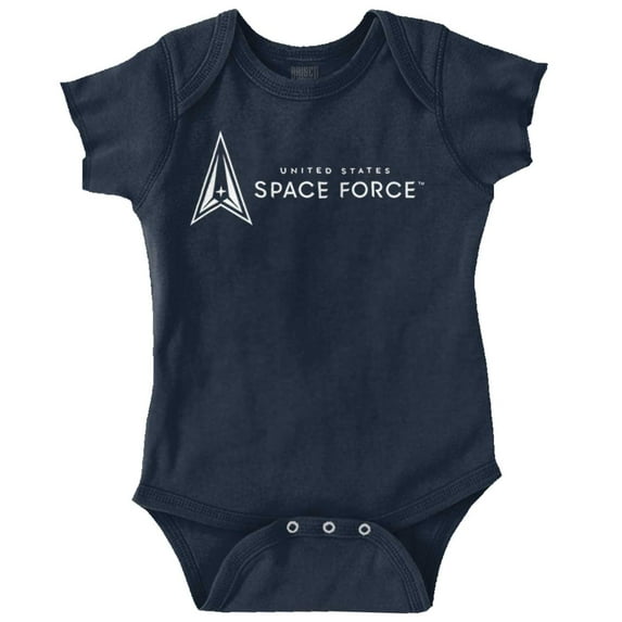 United States USSF Space Force Logo Romper Boys or Girls Infant Baby Brisco Brands 18M