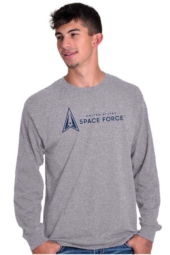 United States USSF Space Force Logo Unisex Plus Size Long Sleeve Shirt Brisco Brands 3X