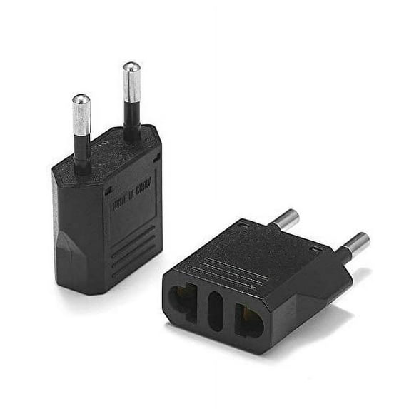 United States to Ukraine Travel Power Adapter to Connect North American Electrical Plugs to Ukrainian Outlets for Cell Phones, Tablets, eReaders, and More (2-Pack, Black)
