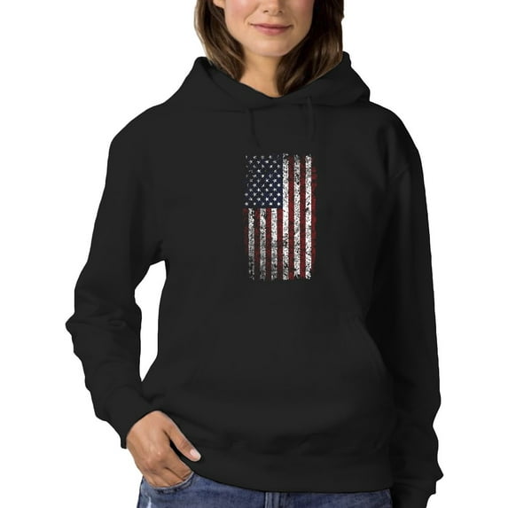 United States Vertical Flag Hoodie Women -GoatDeals Designs, Female Large