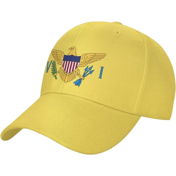 United States Virgin Islands Flag Baseball Cap Men - Classic Dad Hat Adjustable Plain Hat Black