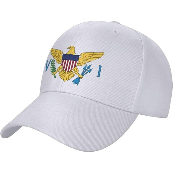 United States Virgin Islands Flag Baseball Cap Men - Classic Dad Hat Adjustable Plain Hat Black
