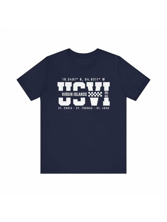 United States Virgin Islands Racing T-Shirt | Virgin Islands Graphic Design Shirt, USVI Coordinates Tee, VI Gift