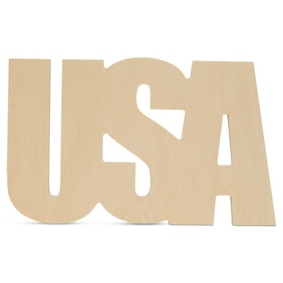 United States Wood Cutout 12-inch, Pack of 100 Unfinished Wood Door Hanger Cutouts for School/July Fourth Crafts, by Woodpeckers