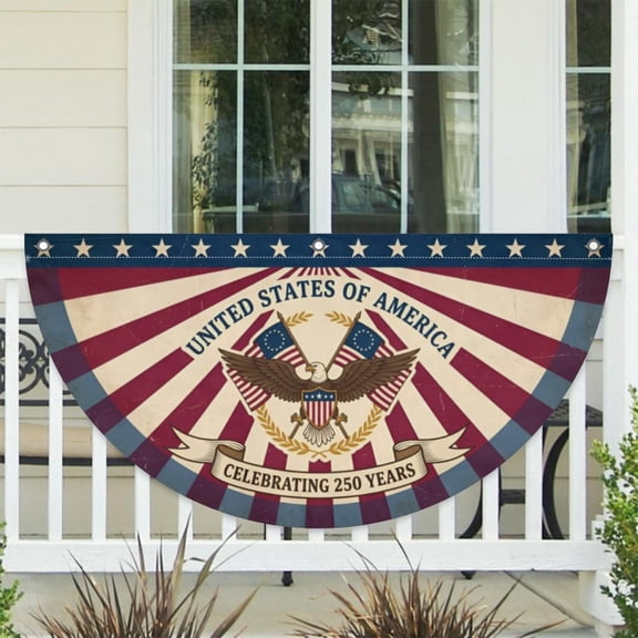 United States of America 250 Vintage Eagle Bunting Flag Betsy Ross USA 18x36in