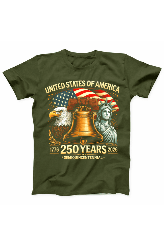 United States of America 250 Years T Shirt 1776 2026, Semiquincentennial Patriotic Eagle Liberty Bell Statue of Liberty Graphic Tee for Men Women