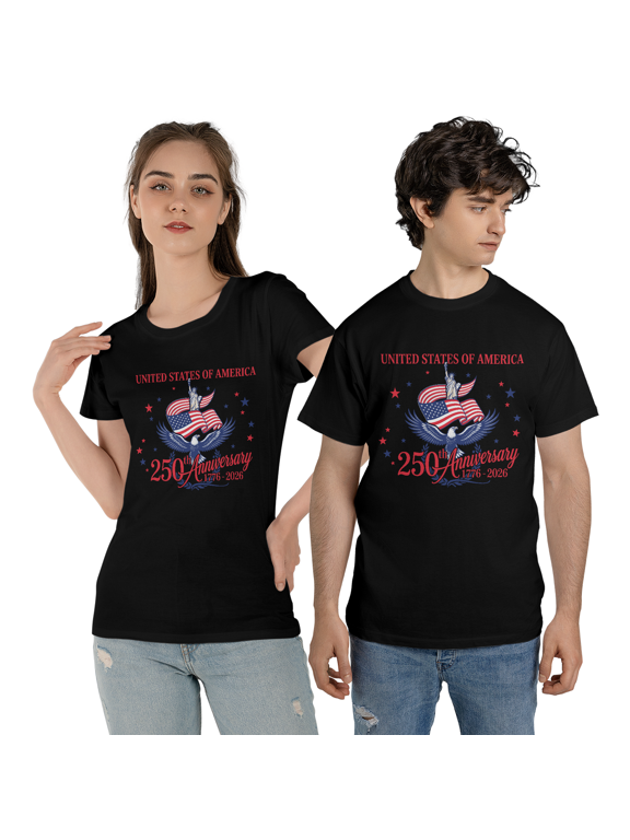 United States of America 250th Anniversary T-Shirt, 1776-2026 Bald Eagle Statue of Liberty Tee, Patriotic 4th of July America Shirt