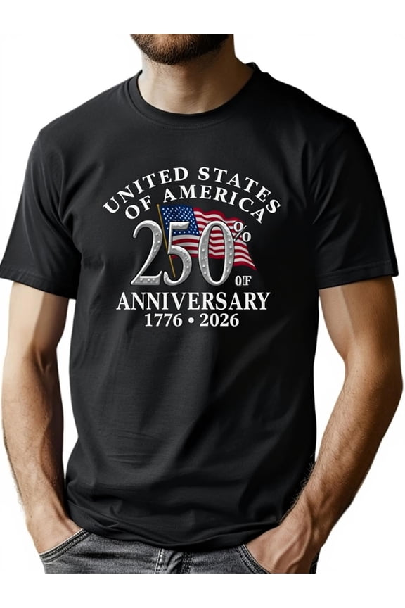 United States of America 250th Anniversary T-Shirt Patriotic 1776-2026 Semiquincentennial Men's Graphic Tee Retro USA Pride Apparel