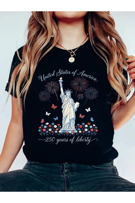 United States of America 250th Anniversary Women 4th of July T-Shirt
