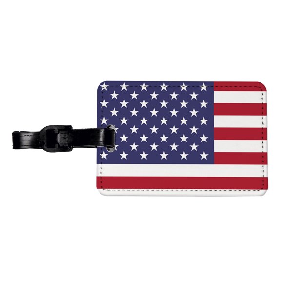 United States of America Country Flag Faux Leather Travel Luggage Tag