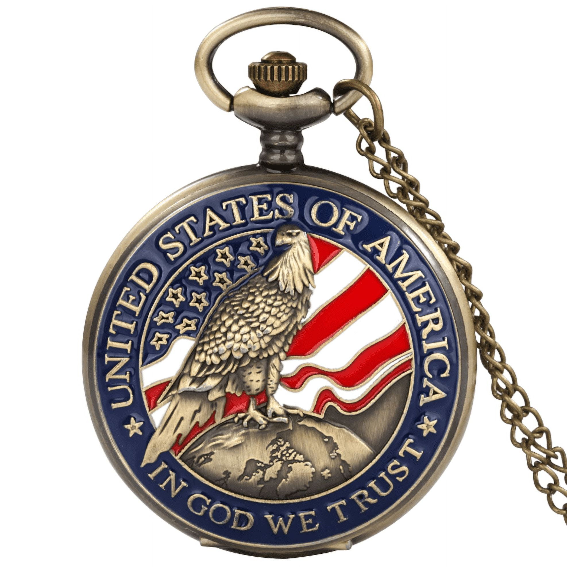 United States of America In God We Trust Pocket Watch PW 10