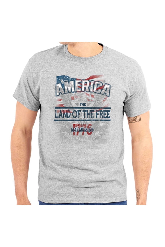 United States of America Motto Plus Size Crewneck Graphic Tee Shirt Brisco Brands 2X