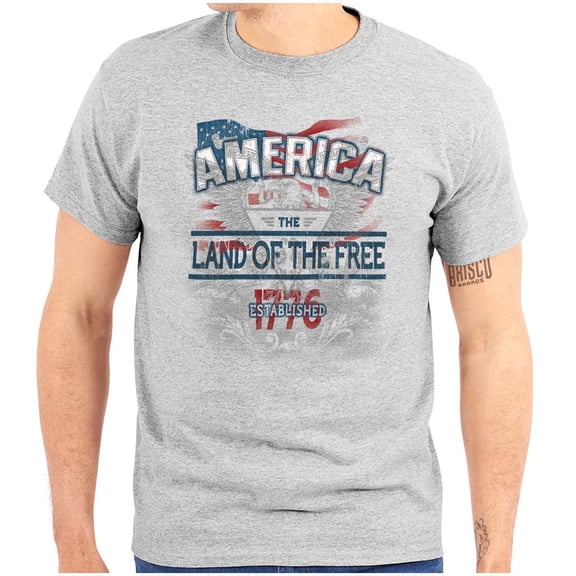 United States of America Motto Plus Size Crewneck Graphic Tee Shirt Brisco Brands 2X