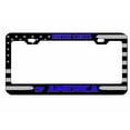 thumbnail image 1 of United States of America US Flag Style Heavy Duty Metal License Plate Frame Personalise/Car Accessories Car Tag Holder Cover (Black/Silver/line Blue), 1 of 7