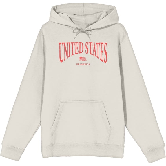 United States of America USA Flag Adult Sand Long Sleeve Hoodie-Medium