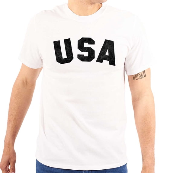 United States of America USA Patriot Plus Size Crewneck Graphic Tee Shirt Brisco Brands 5X