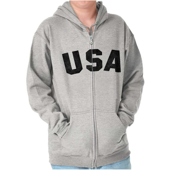 United States of America USA Patriot Unisex Fleece Graphic Zip Up Hoodie Brisco Brands 5X