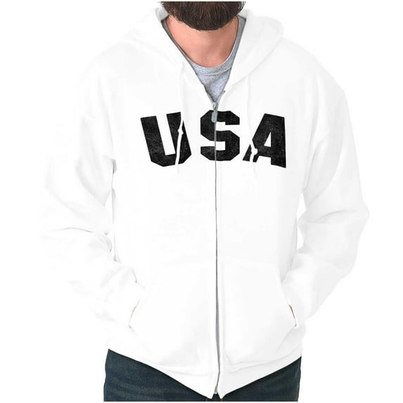 United States of America USA Patriot Zip Up Hoodie Men's Women's Brisco Brands L