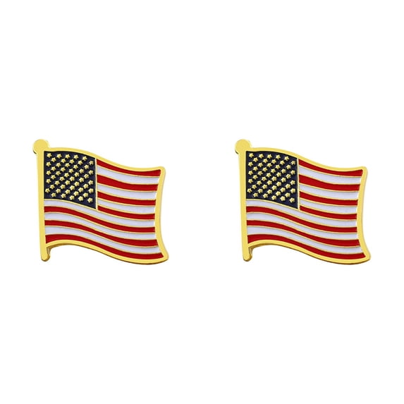 United States of American Flag Lapel Pins Bulk - USA US Veterans day Memorial Day Veteran us flag lapel pins 2PCS