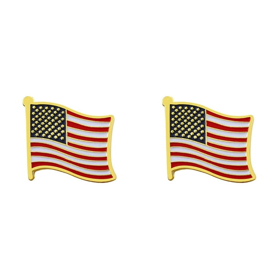 United States of American Flag Lapel Pins Bulk - USA US Veterans day Memorial Day Veteran us flag lapel pins 2PCS