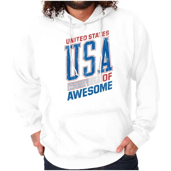 United States of Awesome Patriotic Hoodie Sweatshirt Women Men Brisco Brands L