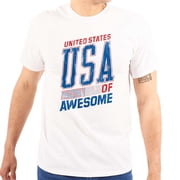 United States of Awesome Patriotic Plus Size Crewneck Graphic Tee Shirt Brisco Brands 5X