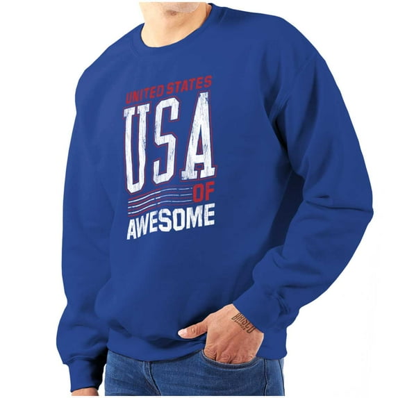 United States of Awesome Patriotic Sweatshirt for Men or Women Brisco Brands X