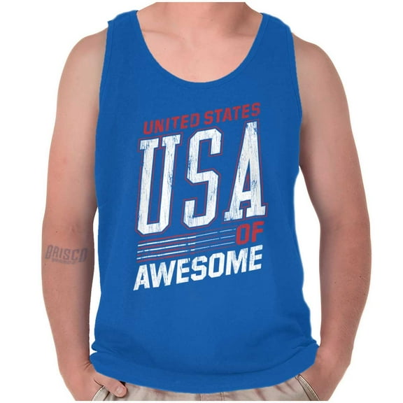 United States of Awesome Patriotic Tank Top T Shirts Men Women Brisco Brands X
