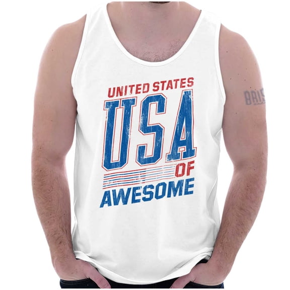United States of Awesome Patriotic Tank Top T Shirts Men Women Brisco Brands X