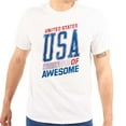 thumbnail image 1 of United States of Awesome Patriotic Plus Size Crewneck Graphic Tee Shirt Brisco Brands 2X, 1 of 6