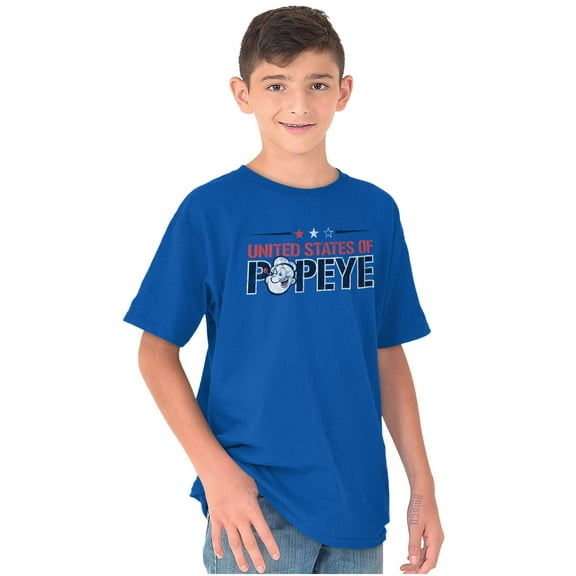 United States of Popeye Iconic USA Crewneck T Shirts Boy Girl Teen Brisco Brands M