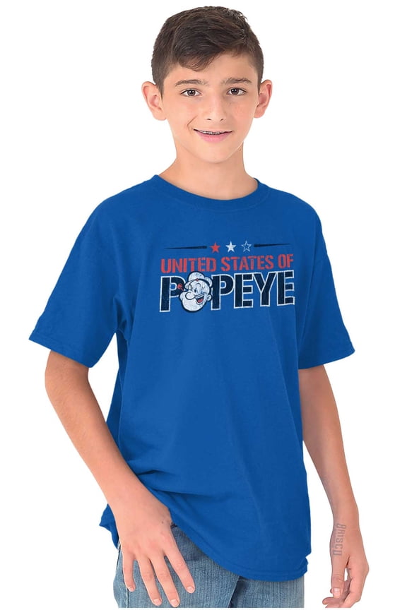 United States of Popeye Iconic USA Crewneck T Shirts Boy Girl Teen Brisco Brands X