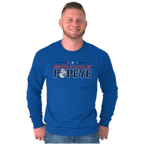 United States of Popeye Iconic USA Long Sleeve TShirt Men Women Brisco Brands S