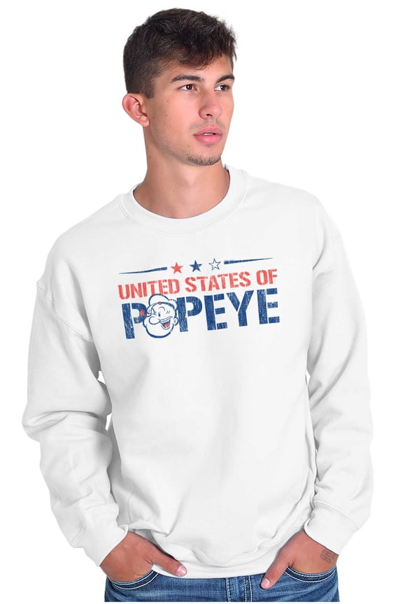 United States of Popeye Iconic USA Sweatshirt for Men or Women Brisco Brands S