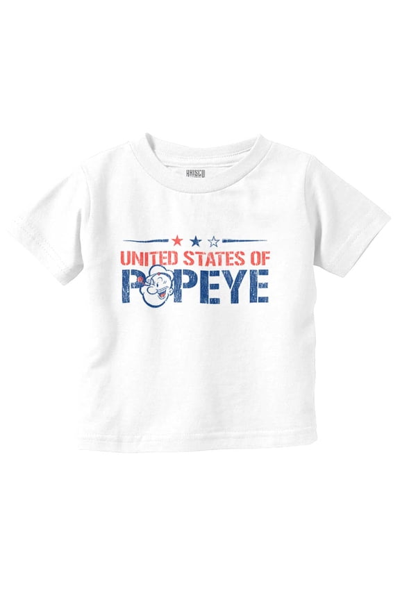 United States of Popeye Iconic USA Toddler Boy Girl T Shirt Infant Toddler Brisco Brands 18M