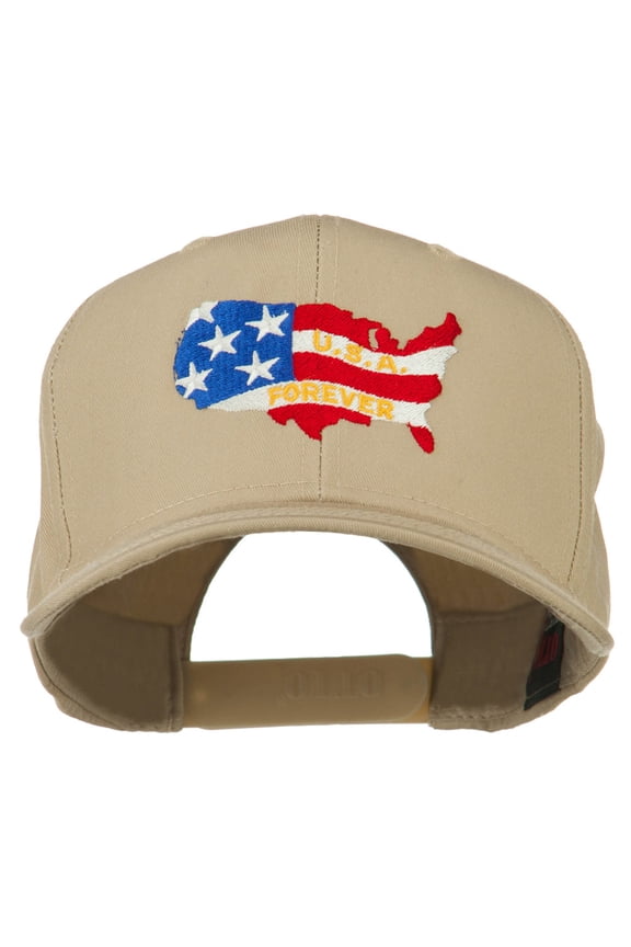 United States with USA Forever Embroidered Cap - Khaki OSFM