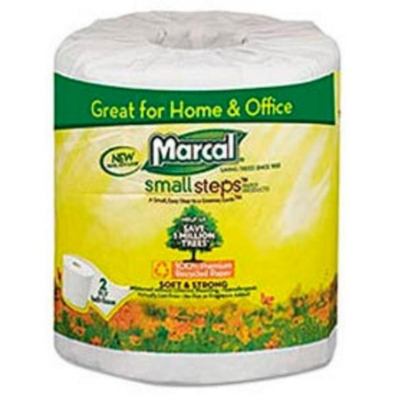 United Stationers Supply B240984 100 Percent Premium Recycled 2-Ply Embossed Toilet Tissue - MRC6079 - White