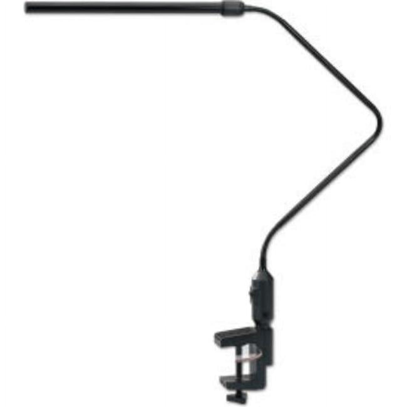 Black Adjustable LED Clip-On Desk Lamp with Interchangeable Base