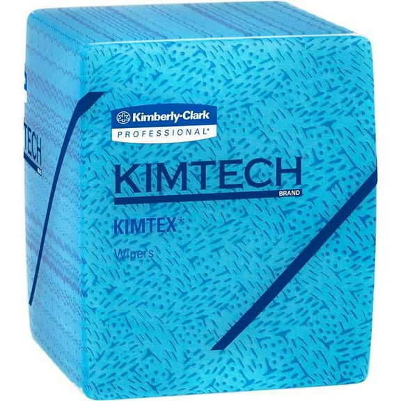 United Stationers Supply B567229 12.5 x 13 in. Blue Kimtech Prep Kimtex 0.25 Fold Wipers - 66 Wipes per Box, 8 per Case