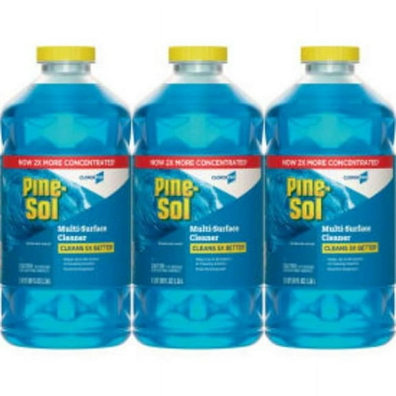 United Stationers Supply B3172927 Pine-Sol CloroxPro Multi-Surface Cleaner Concentrated - Sparkling Wave - 80 oz Bottle - Blue - Case of 3