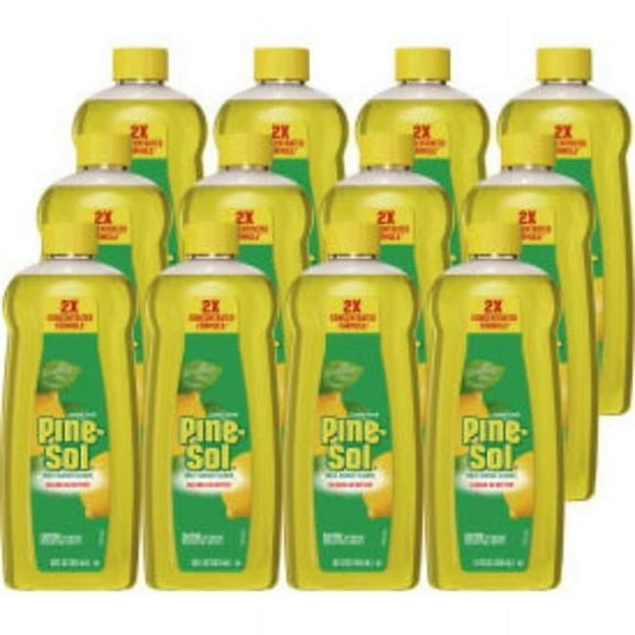 United Stationers Supply B3172935 Pine-Sol Multi-Surface Cleaner Concentrated - Lemon Fresh Scent - 14 oz Bottle - Yellow - Case of 12
