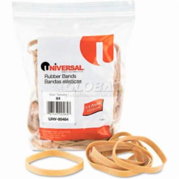 United Stationers Supply B1449670 Universal Rubber Bands - Size 64 - 3.5 x 0.25 in. - 80 Bands per 0.25 lbs Pack - White