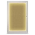 thumbnail image 1 of United Visual Products  24 x 36 in. Single Door Traditional Indoor Illuminated Enclosed Corkboard with Keylime Fabric Backing Board & Satin Anodized Aluminum Frame, 1 of 1