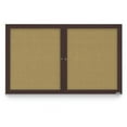 thumbnail image 1 of United Visual Products  60 x 36 in. Double Door Traditional Indoor Enclosed Corkboard with Keylime Fabric Backing Board & Bronze Anodized Aluminum Frame, 1 of 1