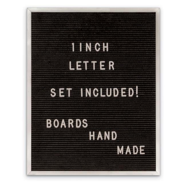 United Visual Products UV1620A 16' x 20' Black Felt Letter Board with Sliver Aluminum Frame and White 1' Letter Set