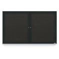 thumbnail image 1 of United Visual Products UV304-BLACK-BLACK 60 x 36 in. Double Door Traditional Indoor Enclosed Corkboard with Black Fabric Backing Board & Black Anodized Aluminum Frame, 1 of 1
