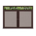 thumbnail image 1 of United Visual Products UV331H-BRONZE-PEARL 48 x 36 in. Double Door Traditional Indoor Enclosed Corkboard with Header, Pearl Fabric Board & Backing Board & Bronze Anodized Aluminum Frame, 1 of 1