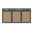 thumbnail image 1 of United Visual Products UV335H-BLACK-BUFF 96 x 48 in. Triple Door Traditional Indoor Enclosed Corkboard with Header, Buff Fabric Board & Backing Board & Black Anodized Aluminum Frame, 1 of 1